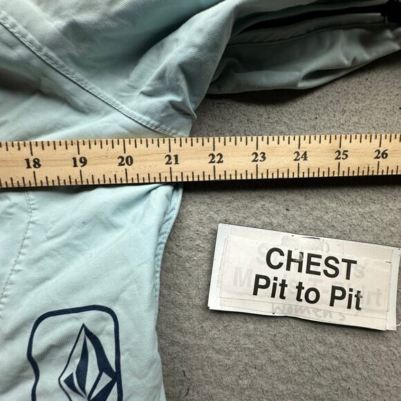 Vintage Volcom Snow Ski Jacket Womens Medium Blue Hooded Full Zip Pockets Hood - Picture 3 of 16